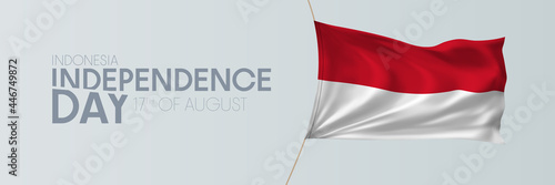 Indonesia independence day vector banner, greeting card