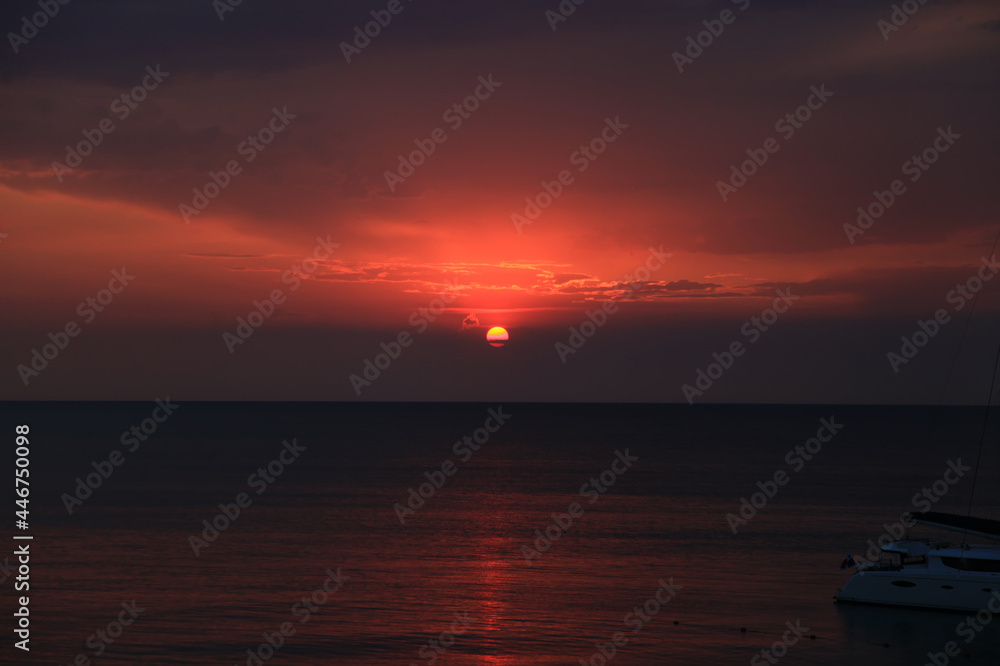 Fototapeta premium Sunset on the beach with beautiful sky