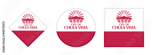 chula vista city flag icon set. vector illustration isolated on white background	 photo