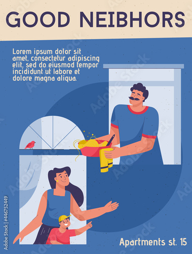 Vector poster of Good Neighbors concept