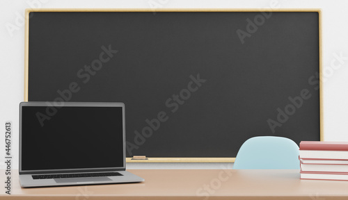 laptop mockup with whiteboard behind