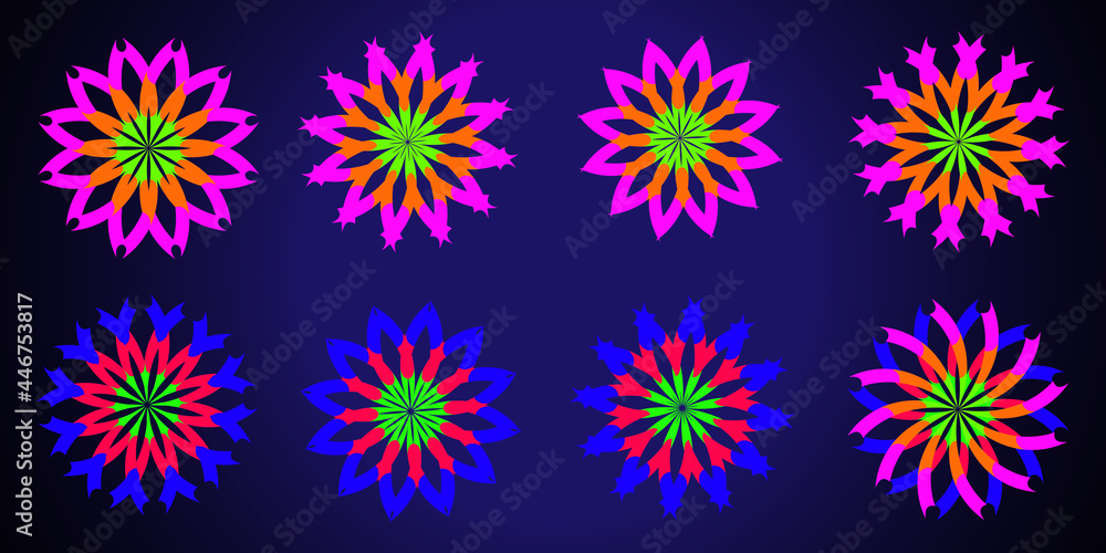 Collection of flowers snowflakes floral petal snow icon object element stars decoration isolated abstract background texture wallpaper pattern seamless vector illustration EPS10 Collection of flowers snowflakes floral petal snow icon object element stars decoration isolated abstract background texture wallpaper pattern seamless vector illustration EPS10