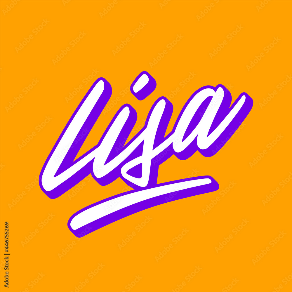 Fototapeta premium Woman name Lisa hand lettering with 3d effect