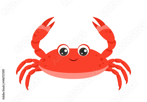 Cute crab vector icon. Cartoon simple illustration of marine life.