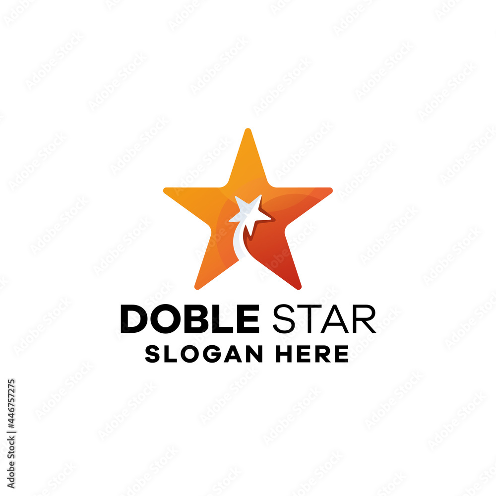 Double Star Gradient Logo Template