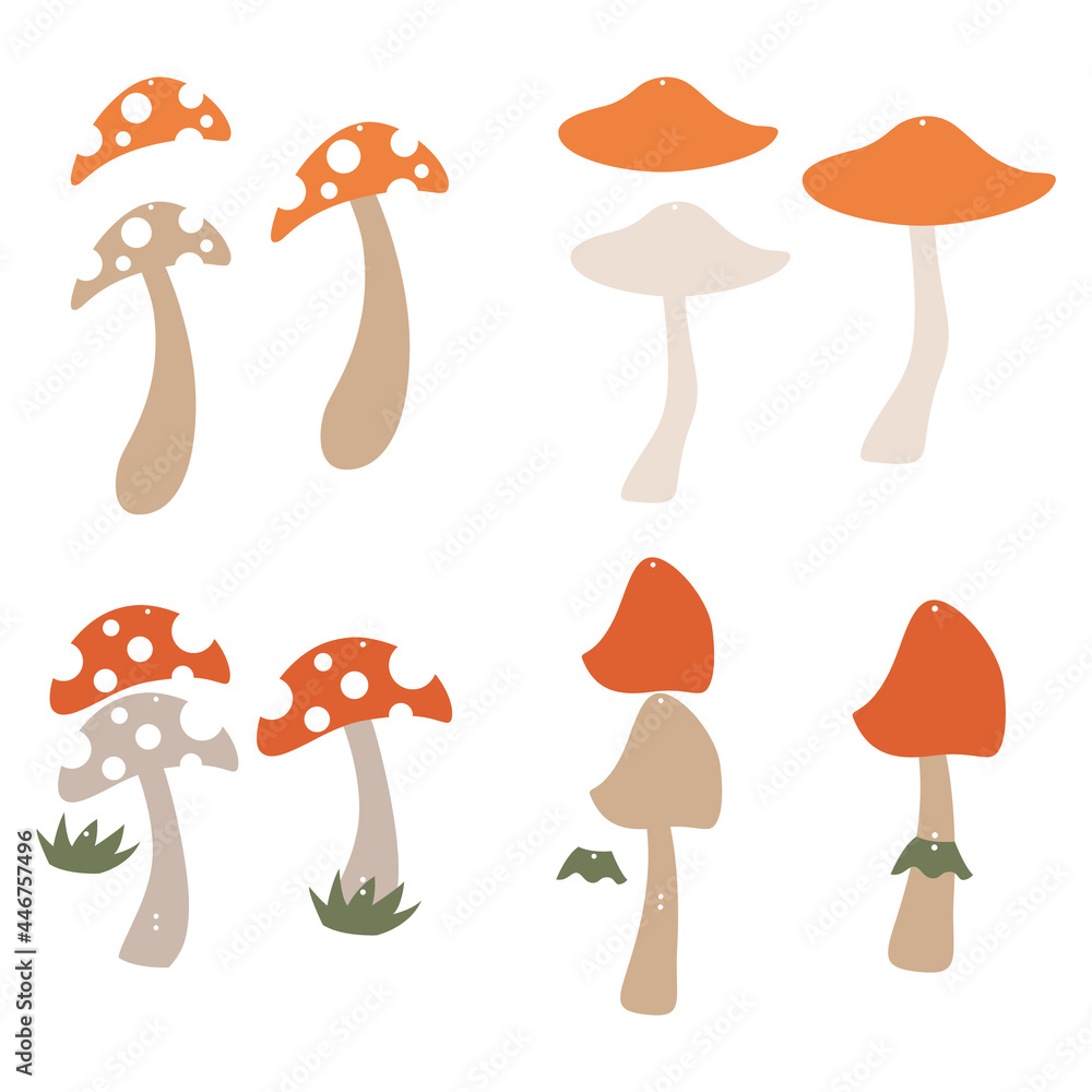 Earrings SVG. Mushroom Earrings SVG, Leather Earrings. Dangle Earrings SVG. Earring Template. Silhouette Cut Files. Cricut Cut Files