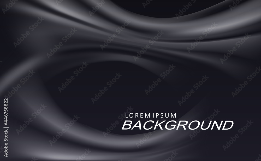 Black composition with a gradient, oval folds of fabric Black composition with a gradient, oval folds of fabric