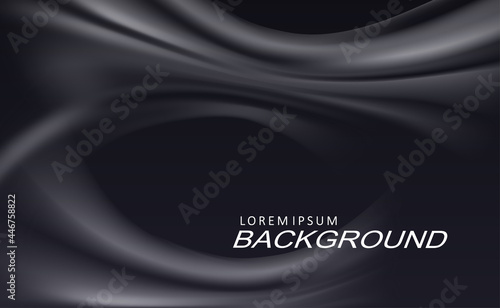 Black composition with a gradient, oval folds of fabric