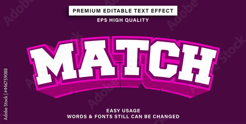 Editable text effect match
