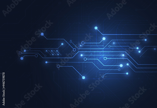 Abstract digital background with technology circuit board texture. Electronic motherboard illustration. Communication and engineering concept. Vector illustration