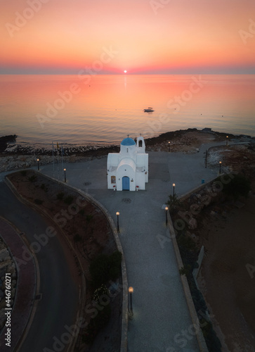 St.Nicholas Church in Pernera, Protaras beautiful beach in Paralimni, Cyprus photo
