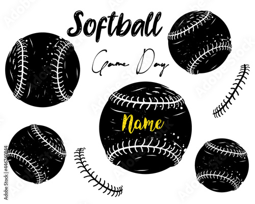 Softball Sports Game Day Illustration