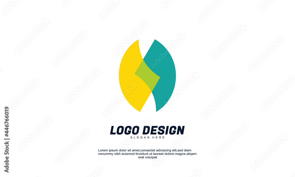 abstract creative logo for company or bulding bussiness brand identity multicolor flat design