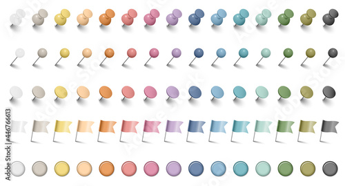 Fünfzehn Pins Nadeln Fahnen Und Magnete Set Schatten Retrofarben