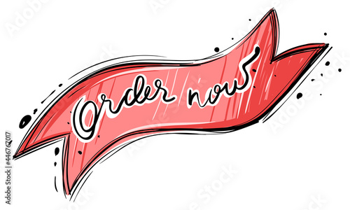 order now, red label, color, vector