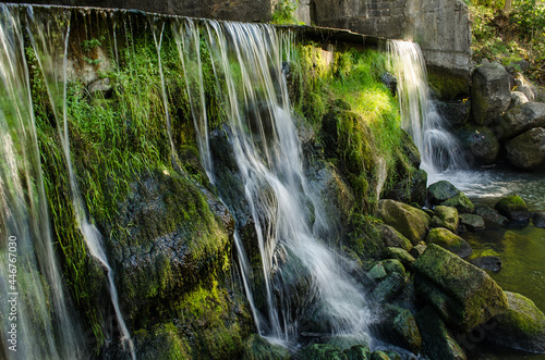 Kazdanga village mill locks with a waterfall  Latvia.