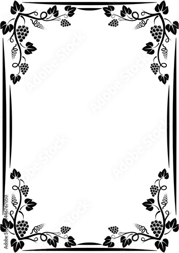 isolated frame with grapevine