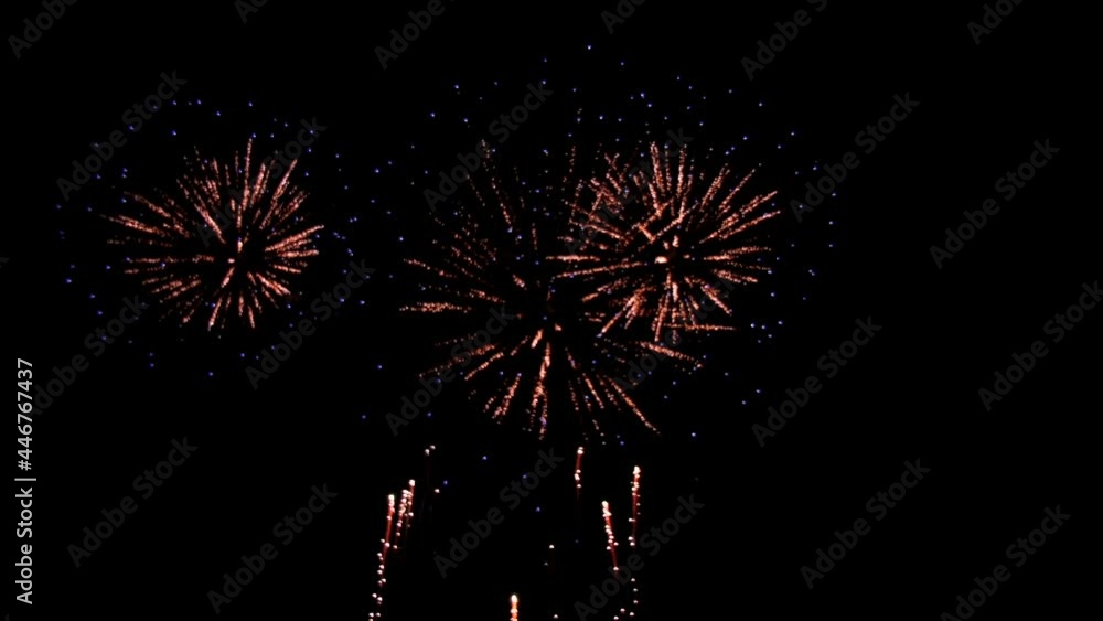 Beautiful colourful Fireworks Shiny Display at Night Loop Background Beautiful colourful Fireworks Shiny Display at Night Loop Background