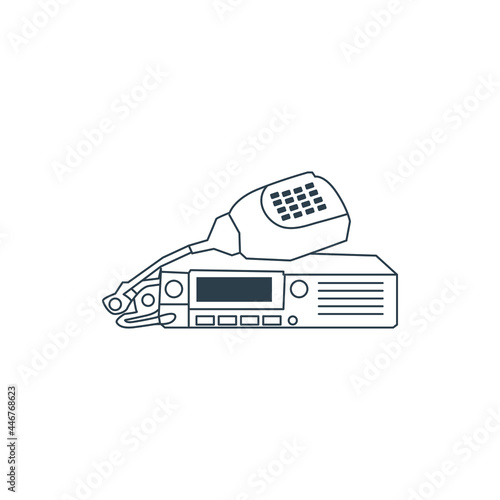 Ham Radio Line Icon Stock illustration. Amateur Radio Vector Line art Icon