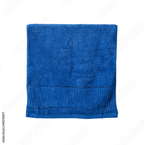 blue towel on white background