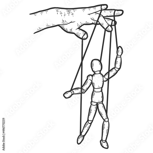 Принти на полотні Strings puppet manipulator or marionette exploitation image
