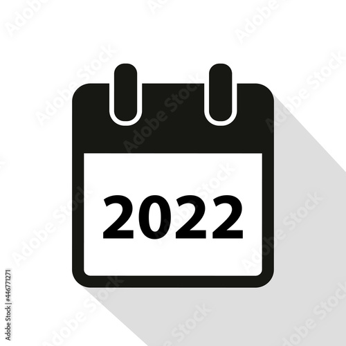 simple calendar icon 2022 new year on white background