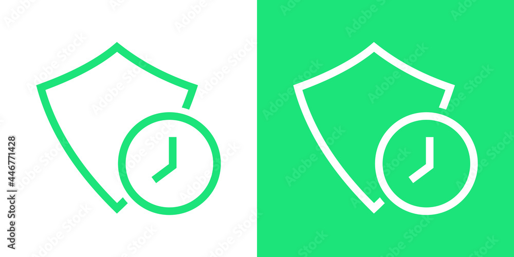 green and white time tested icons set green and white time tested icons set