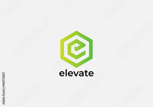 Elevate Abstract e letter modern lettermarks initials logo design photo