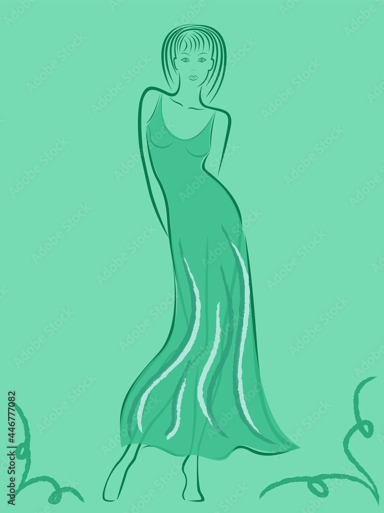 Graceful lady in turquoise gown Graceful lady in turquoise gown