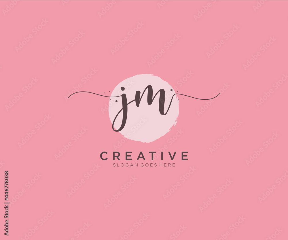 initial JM Feminine logo beauty monogram and elegant logo design ...