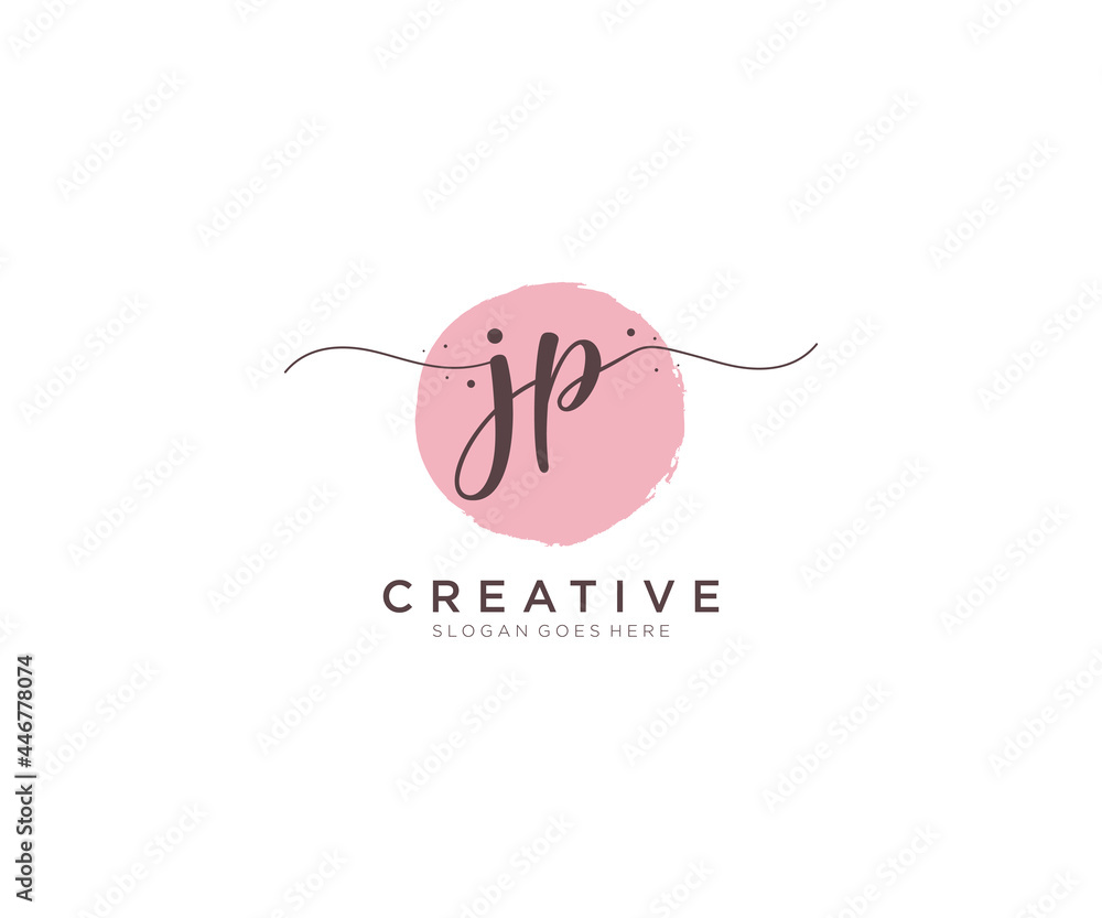 initial JP Feminine logo beauty monogram and elegant logo design ...