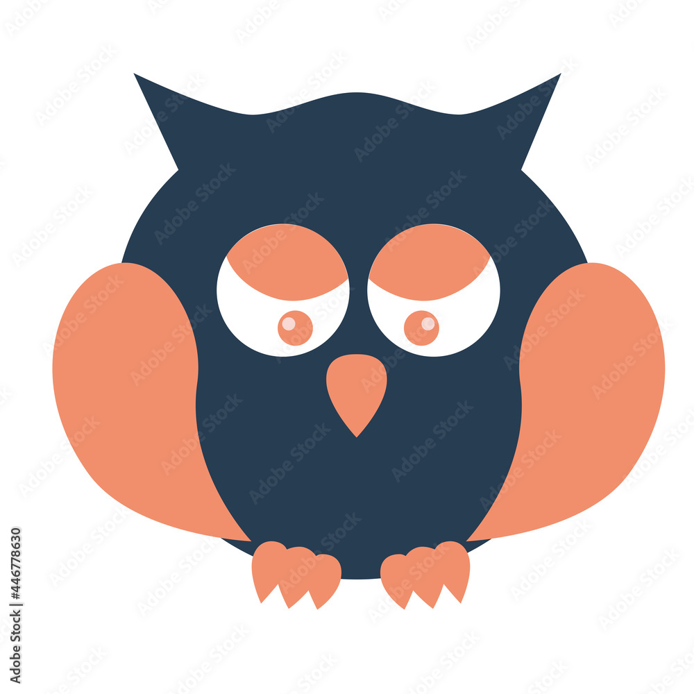 Cute Owl clip art  isolated on a white background.