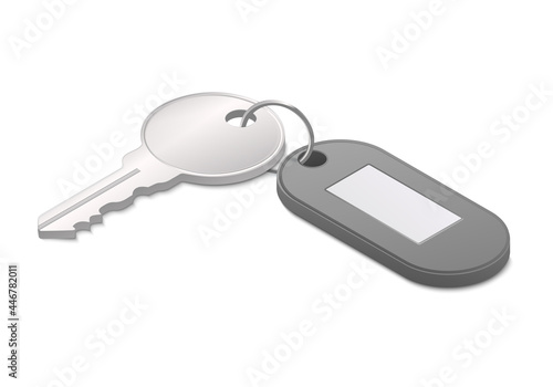 House key. Colored vector Isometric illustration. Isolated on white background.