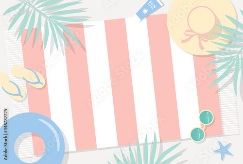 summer vector background with beach illustrations for banners, cards, flyers, social media wallpapers, etc.