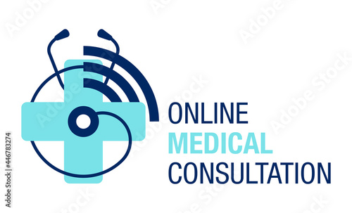 Online medical consultation logo template