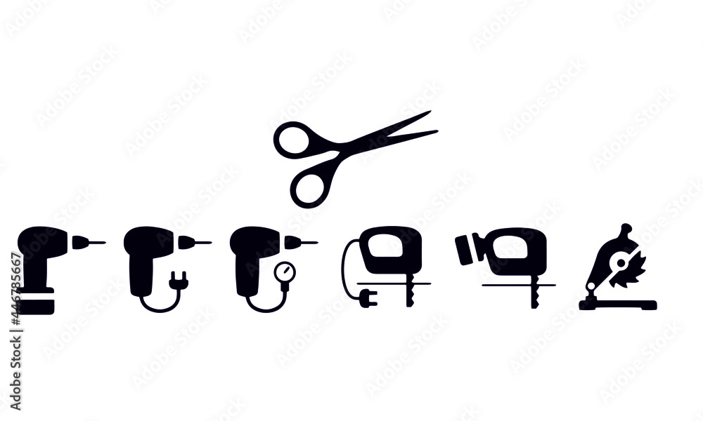 Construction, Renovation and DIY Tools icons vector design 