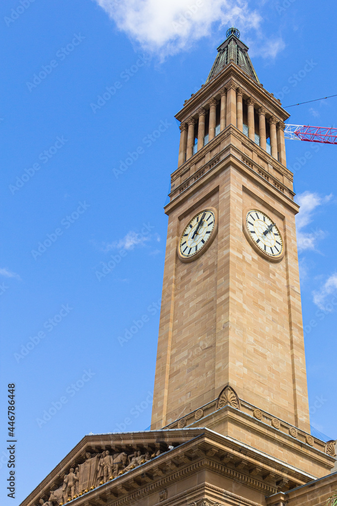 オーストラリア　ブリスベンのシティー・ホールの時計塔