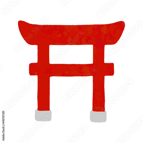 水彩風の鳥居　ベクター素材