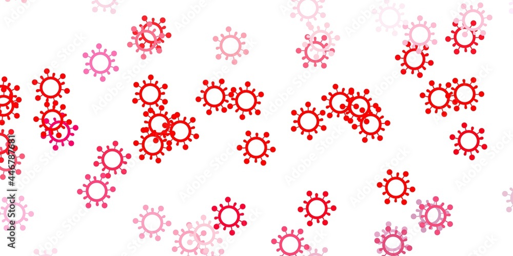 Light red vector texture with disease symbols.