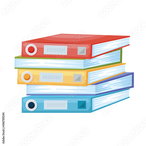 pile of colored binders