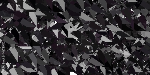 Dark Gray vector template with triangle shapes.