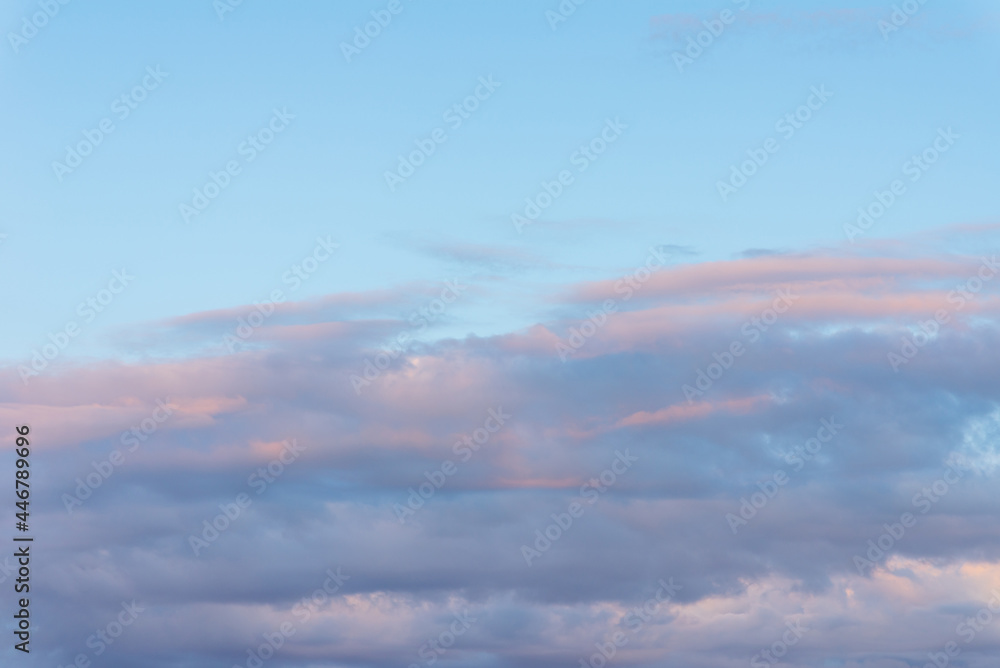 Obraz premium Purple and Pink Sky and beautiful clouds with colored background.