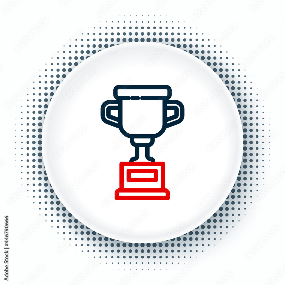 Line Award cup icon isolated on white background. Winner trophy symbol. Championship or competition trophy. Sports achievement sign. Colorful outline concept. Vector Line Award cup icon isolated on white background. Winner trophy symbol. Championship or competition trophy. Sports achievement sign. Colorful outline concept. Vector
