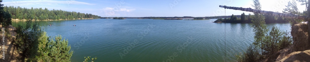 Panorama view of the lake, Leningrad province, Russia