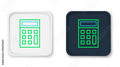 Line Calculator icon isolated on white background. Accounting symbol. Business calculations mathematics education and finance. Colorful outline concept. Vector