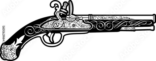 antique blak powder pistol