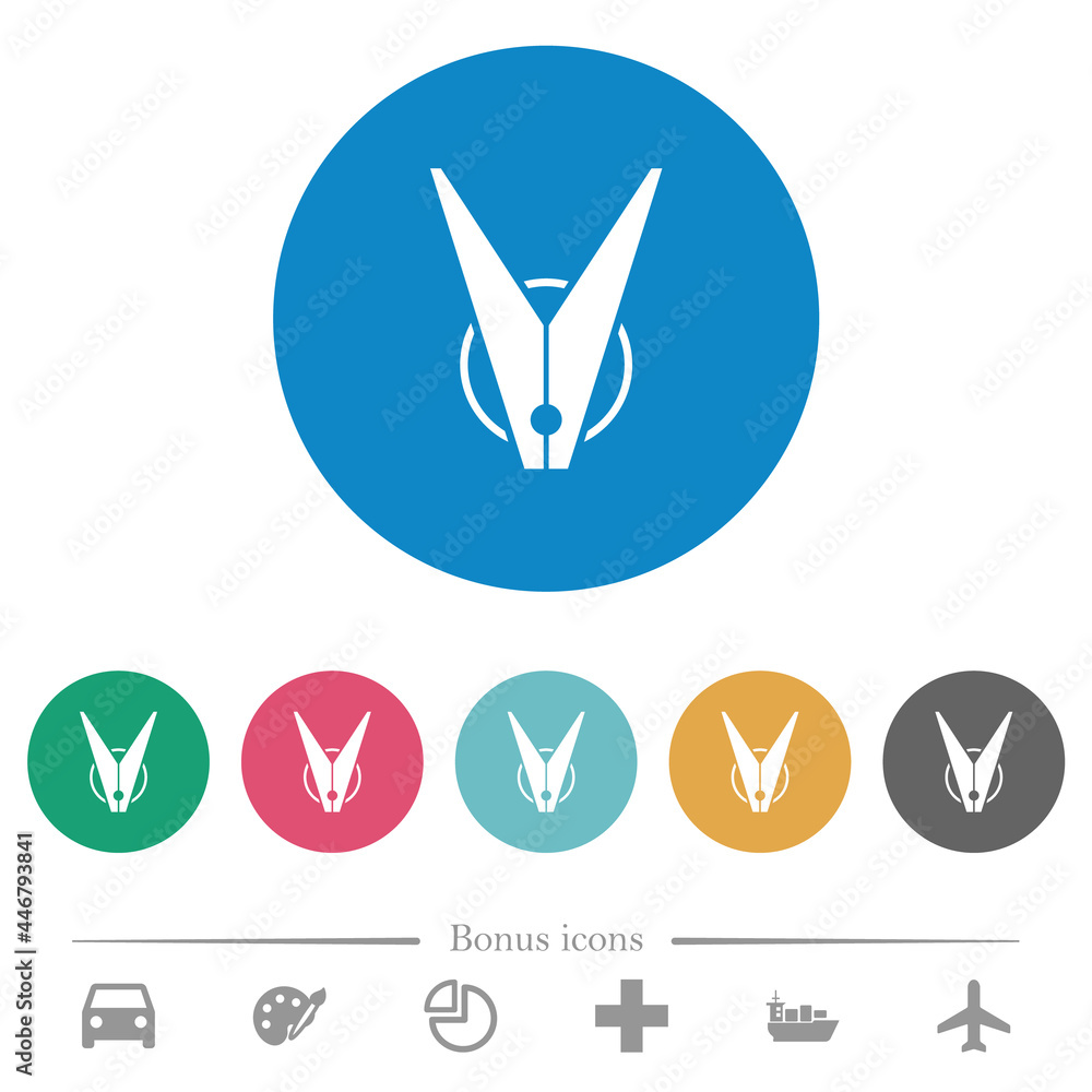Clothespin flat round icons Clothespin flat round icons