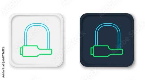 Line Bicycle lock U shaped industrial icon isolated on white background. Colorful outline concept. Vector