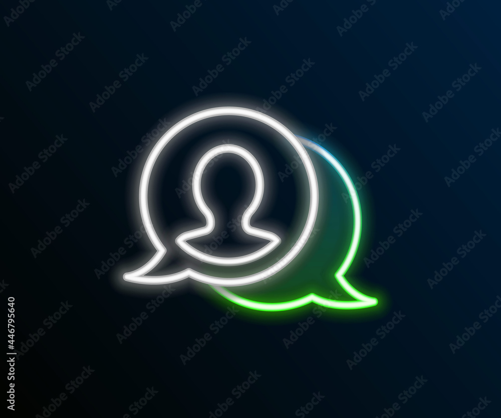 Glowing neon line Speech bubble chat icon isolated on black background. Message icon. Communication or comment chat symbol. Colorful outline concept. Vector Glowing neon line Speech bubble chat icon isolated on black background. Message icon. Communication or comment chat symbol. Colorful outline concept. Vector