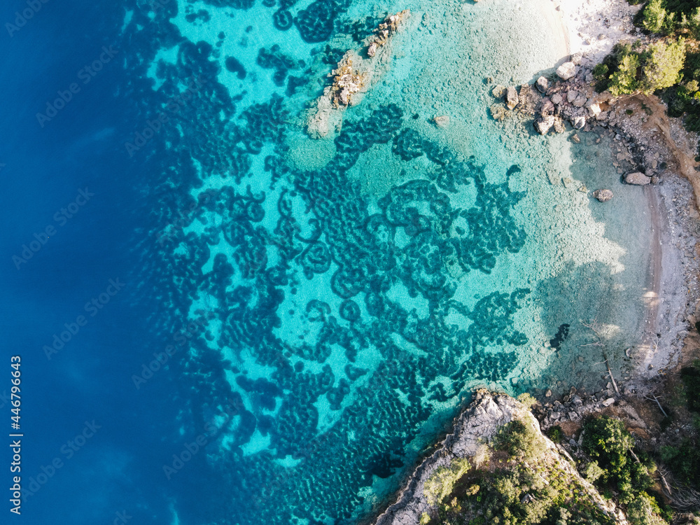 Natural landscape of summer Turkey beach on sea of blue and turquoise color Natural landscape of summer Turkey beach on sea of blue and turquoise color